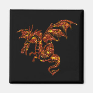 Flaming Dragon Magnet