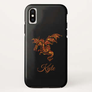 Flaming Dragon on Black Personal iPhone X Case