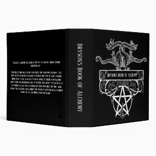 Flaming Dragon Pentacle Occult Book of Shodows 3 Ring Binder