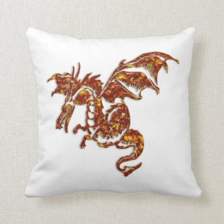 Flaming Dragon Pillow