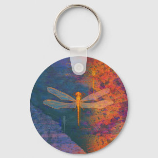Flaming Dragonfly Keychain