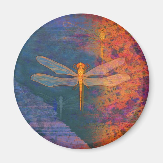 Flaming Dragonfly Magnet (Front)