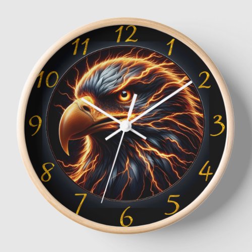 Flaming Eagle Soaring Clock