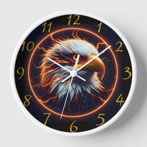 Flaming Eagle Vision Clock