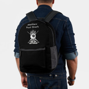 Flaming Eight Ball Design: Rack 'Em Up! Printed Backpack