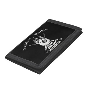 Flaming Eight Ball Design: Rack 'Em Up! Tri-fold Wallet