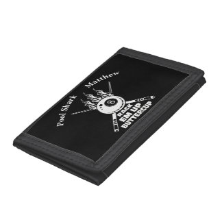 Flaming Eight Ball Design: Rack 'Em Up! Tri-fold Wallet