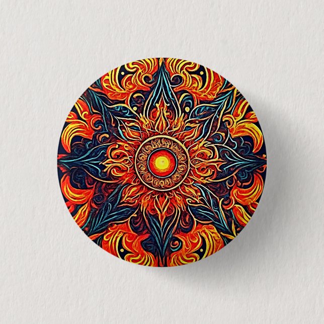 Flaming Eye Button (Front)