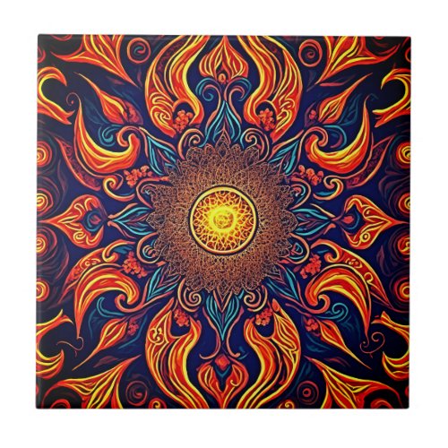 Flaming Eye Ceramic Tile
