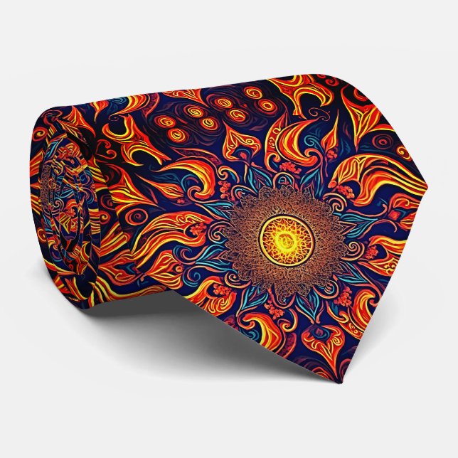 Flaming Eye Neck Tie (Rolled)
