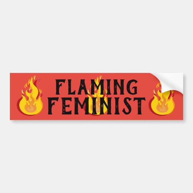 Flaming Feminist RBG Feminism Flames 20 Bumper Sticker (Front)