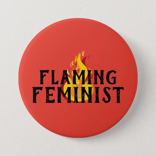 Flaming Feminist RBG Feminism Flames 20 Button