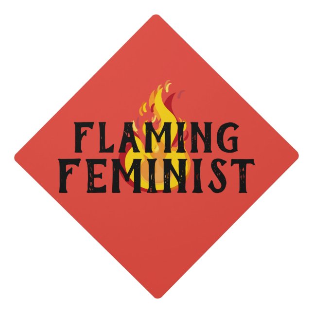 Flaming Feminist RBG Feminism Flames 20 Graduation Cap Topper (Front)