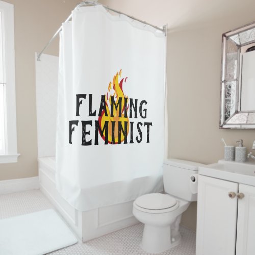 Flaming Feminist RBG Feminism Flames 20 Shower Curtain