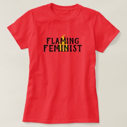 Flaming Feminist RBG Feminism Flames 20 T_Shirt