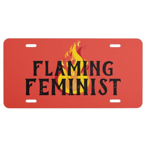 Flaming Feminist RBG Ginsburg Feminism Flames 20 License Plate