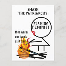 Flaming Feminist Smash the Patriarchy 9 Postcard