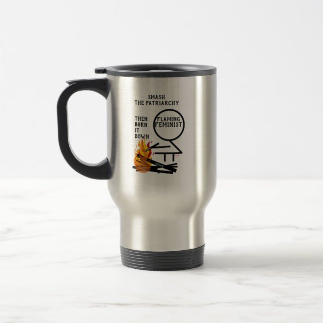 Flaming Feminist Smash the Patriarchy RBG 9 Travel Mug (Left)