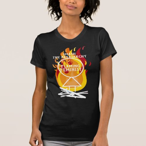 Flaming Feminist Smash the Patriarchy RBG Black 15 T_Shirt