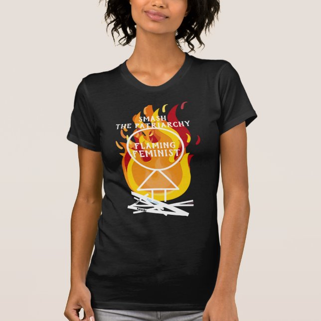 Flaming Feminist Smash the Patriarchy RBG Black 15 T-Shirt (Front)