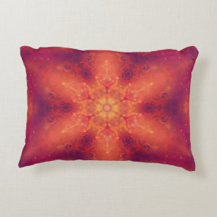 Flaming Fiery Phoenix Burning Snowflake Accent Pillow
