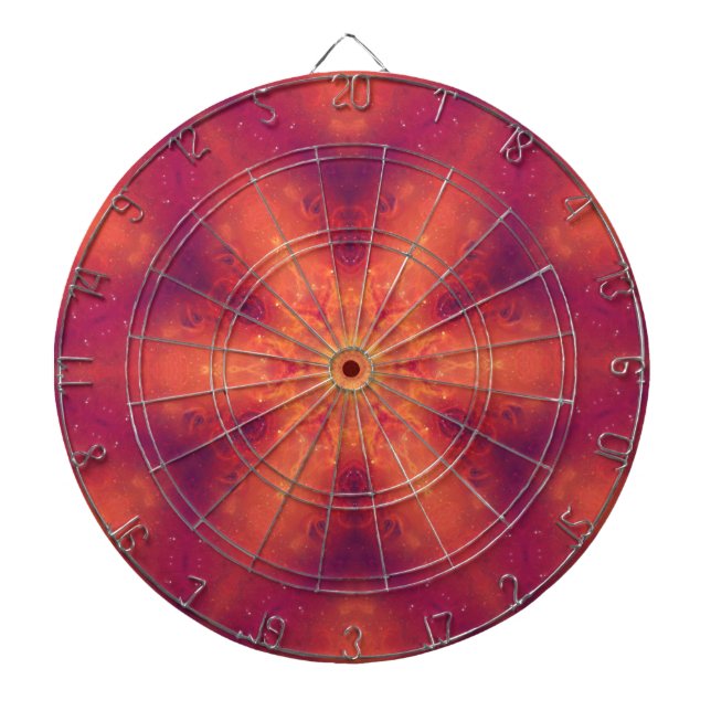 Flaming Fiery Phoenix Burning Snowflake Dart Board (Front)