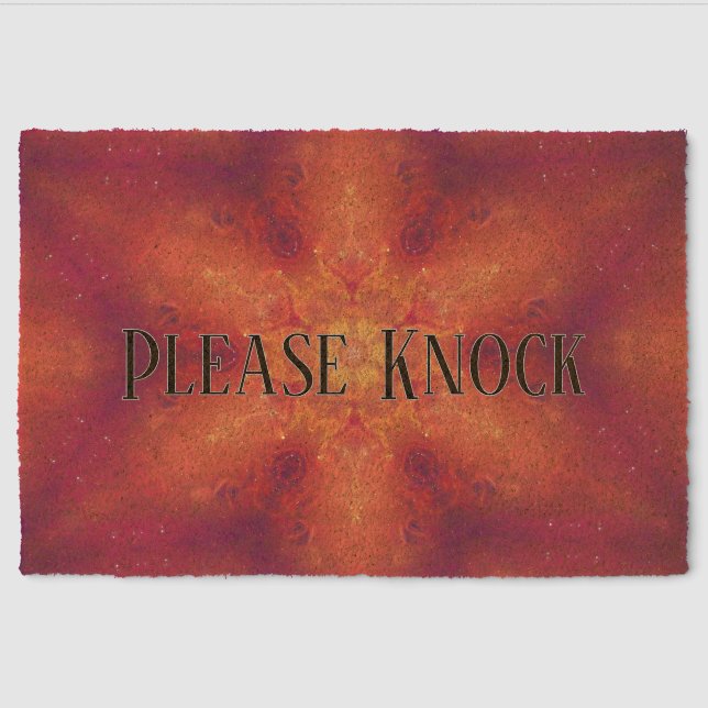 Flaming Fiery Phoenix Burning Snowflake Fiber Doormat (Front)