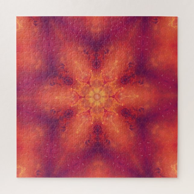 Flaming Fiery Phoenix Burning Snowflake Jigsaw Puzzle (Vertical)