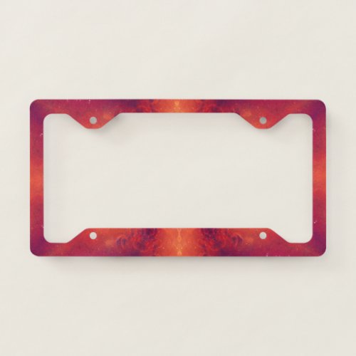 Flaming Fiery Phoenix Burning Snowflake License Plate Frame