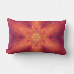 Flaming Fiery Phoenix Burning Snowflake Lumbar Pillow
