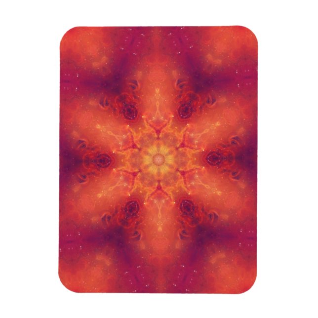 Flaming Fiery Phoenix Burning Snowflake Magnet (Vertical)