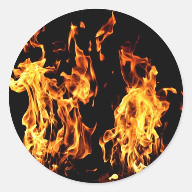Flaming Fire Burning Sticker Gifts (Front)