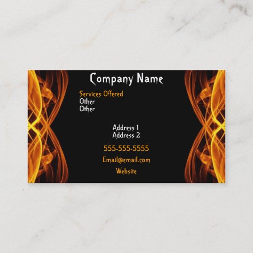 Customizable FLAMING FIRE BUSINESS CARD
