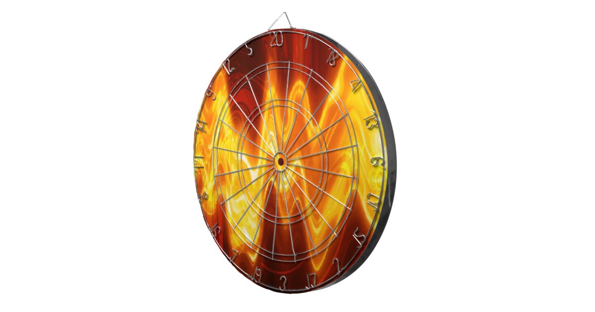 Flaming Fire Dart Board | Zazzle