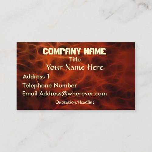 FLAMING FIRE FRACTAL  Business Card