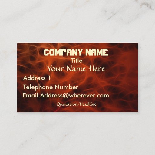 Customizable FLAMING FIRE FRACTAL  Business Card