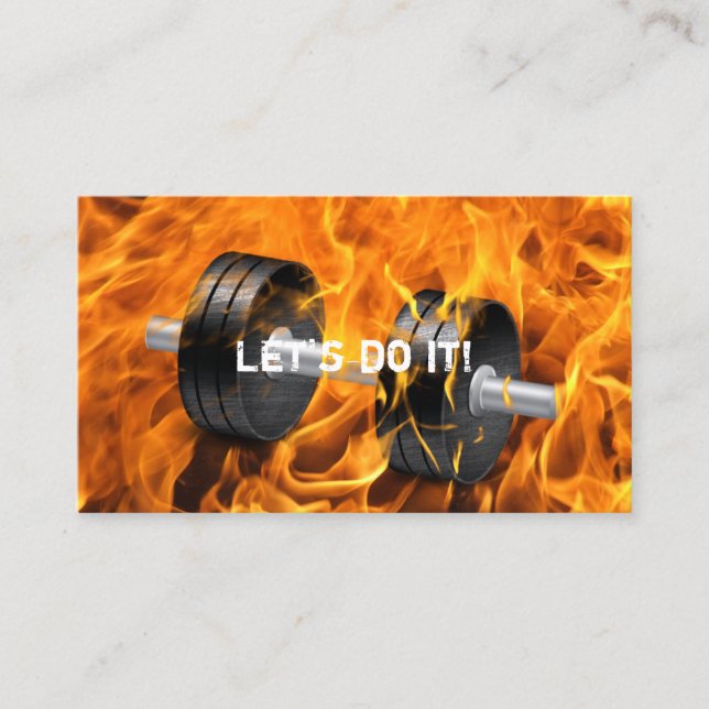 Flaming Fire Gym & Fitness Business Cards (Front)