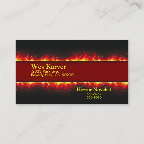 Flaming Fire Inferno Business Card