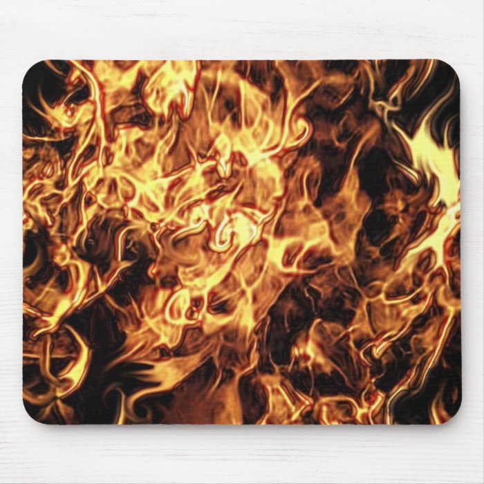 FLAMING FIRE MOUSE PAD