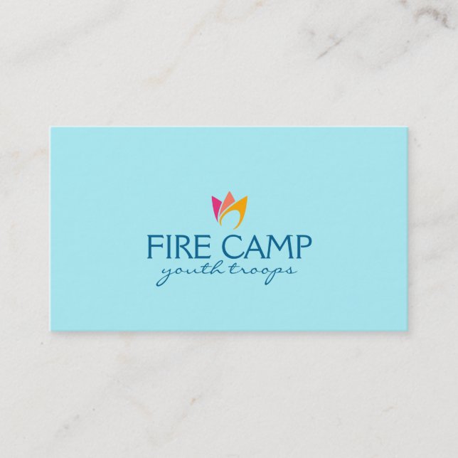 Flaming Fire (orange to pink flames) Business Card (Front)