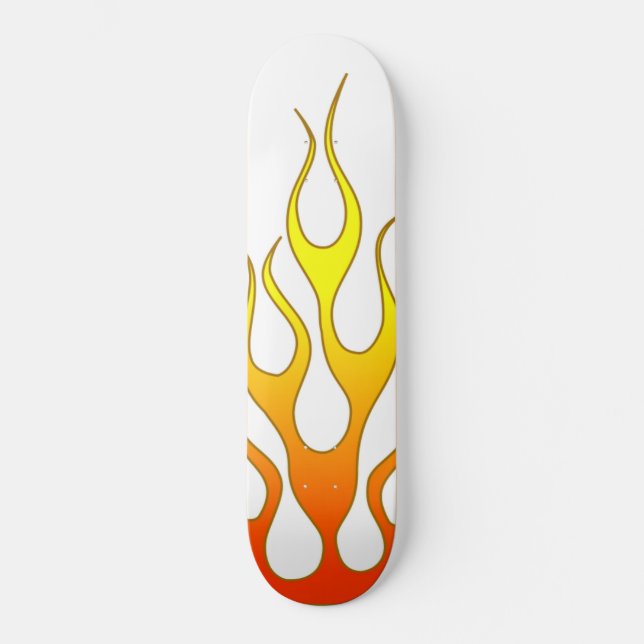 Flaming Fire Rays Skateboard Deck (Front)