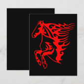 Flaming Fire Red Bronco Mustang Wild Horse (Front/Back)