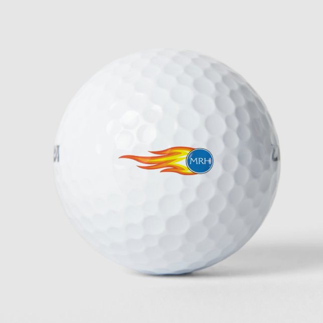 Flaming Fireball custom designed & personalized Golf Balls (Front)