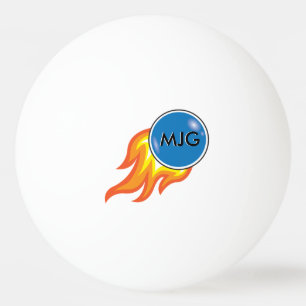 Flaming Fireball Personalized Ping Pong Ball