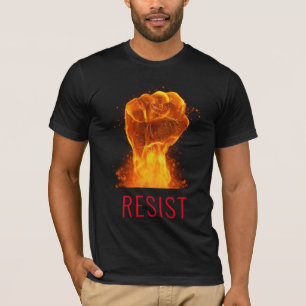 Flaming Fist Resist Customizable T-Shirt