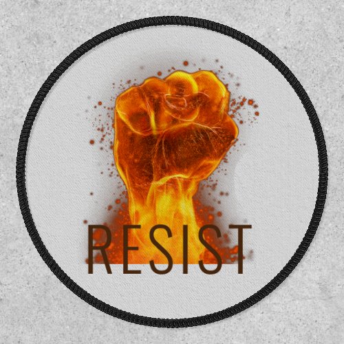 Flaming Fist Resist Iron On Patch