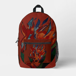 Flaming Flower Animation Printed Backpack