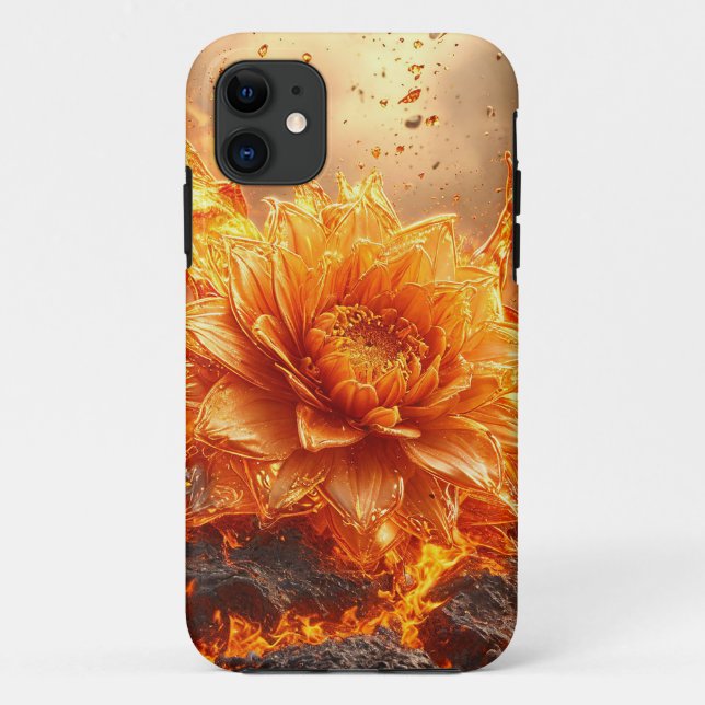 Flaming Flower Burning Petals Aesthetic, Case-Mate iPhone Case (Back)