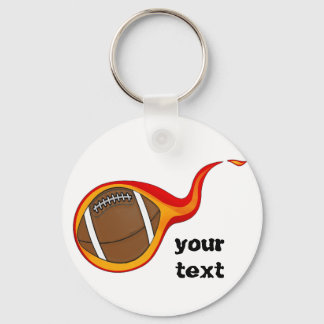 flaming football ball keychain