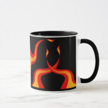 flaming football ball mug